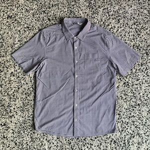 Travis Mathew Golf Shirt Short Sleeve Button Down Lightweight Stretch Plaid XL